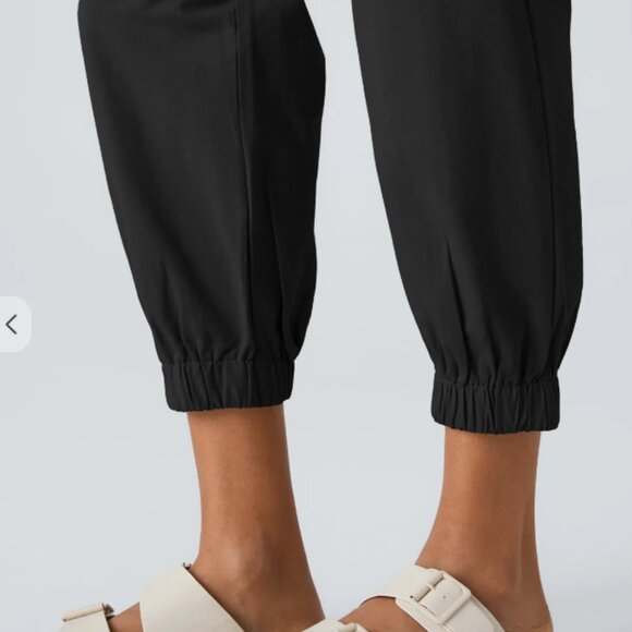 Halara Mid Rise Zipper Pocket Casual Cotton Joggers - Picture 4 of 5